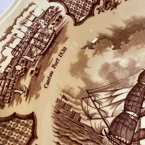 2 Alfred Meakin Fair Winds Staffordshire England Brown european soup bowls - Picture 6 of 10